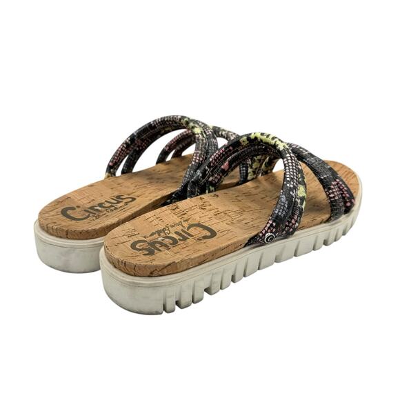 Circus by Sam Edelman Narina Faux Leather Bright Python Snake Platform Sandals - Picture 5 of 10